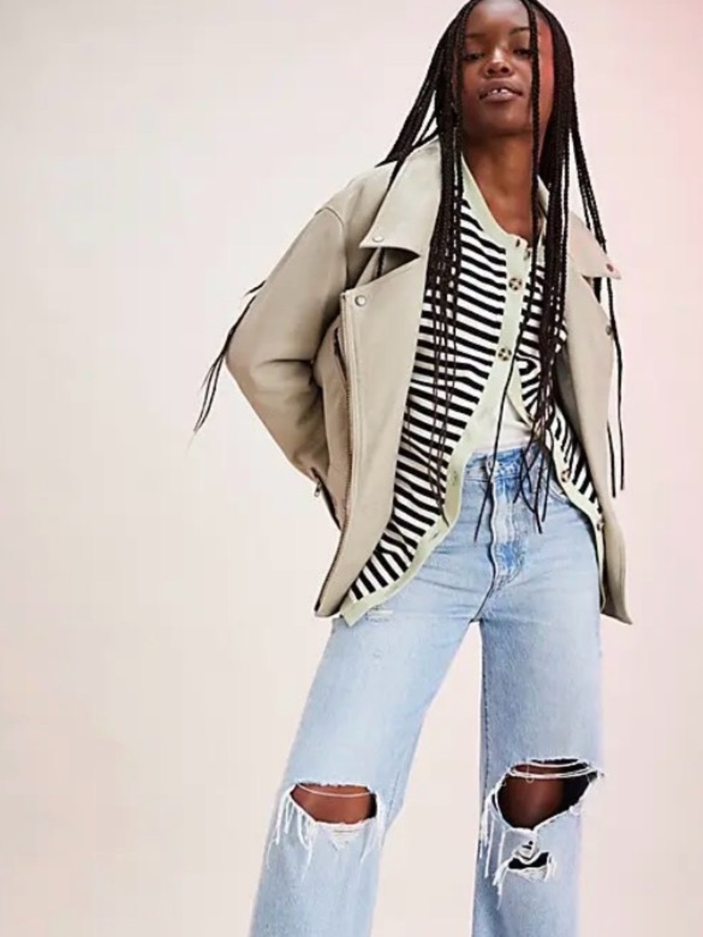 Free people Classic Striped Cardigan. NWOT - Picture 4 of 4